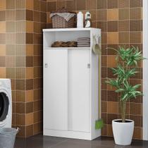 Armário Multiuso MDP com 2 Portas 4 Prateleiras 76cm Branco Armário Multiuso MDP com 2 Portas 4 Prateleiras 76cm Branco