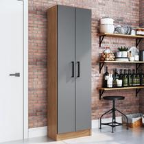 Armário Multiuso Milano 2 Portas 5 Prateleiras Freijó/Cinza - Irm Móveis Armário Multiuso Milano 2 Portas 5 Prateleiras Freijó/Cinza - Irm Móveis