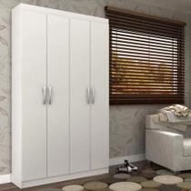 Armário Multiuso Milão 4 Portas E 8 Prateleiras - Branco Branco