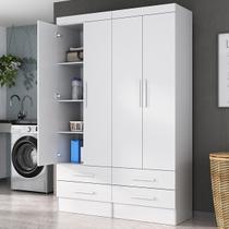 Armário Multiuso Modulare 4 Portas 4 Gavetas Branco - Panorama Móveis Armário Multiuso Modulare 4 Portas 4 Gavetas Branco - Panorama Móveis