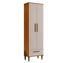 Armário Multiuso Natal 2 Portas 1 Gaveta Nature Off White Kaiki Móveis Armário Multiuso Natal 2 Portas 1 Gaveta Nature Off White Kaiki Móveis