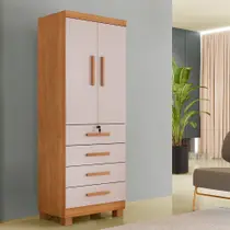 Armário Multiuso New Aurora 2 Portas 4 Gavetas Cin/Off