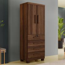 Armário Multiuso New Aurora 2 Portas 4 Gavetas Imbuía