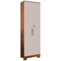 Armario Multiuso Organizado com Pés e Chave Amêndoa Off Whiter