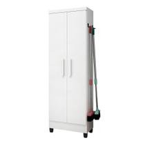 Armário Multiuso Organizador 2 Portas 6 Prateleiras Com Pés e Suporte Externo Branco - Qmovi Armário Multiuso Organizador 2 Portas 6 Prateleiras Com Pés e Suporte Externo Branco - Qmovi