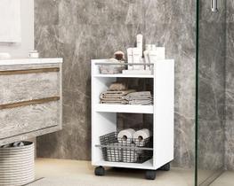Armário Multiuso Organizador Banheiro Sala Decoração com Rodizio Amsterda cores - Comprar Moveis em Casa