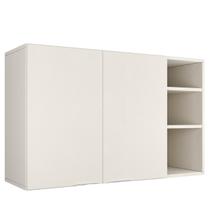 Armário Multiuso Organizador Banheiro Toalheiro Carrinho Móvel Auxiliar Manicure Esmalte com Rodízio Amón - Pérola/Ripado