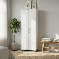 Armário Multiuso Organizador Lavanderia/ Escritório 2 Portas Rodizíos Inglaterra Branco JA Armário Multiuso Organizador Lavanderia/ Escritório 2 Portas Rodizíos Inglaterra Branco JA