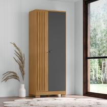 Armário Multiuso Organizador para Escritório 2 Portas Stella I01 Carvalho Grafite Clique Chique