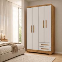 Armário Multiuso Organizador Paris 4 Portas 2 Gavetas 3 Prateleiras Premium Cedro/off White Armário Multiuso Organizador Paris 4 Portas 2 Gavetas 3 Prateleiras Premium Cedro/off White