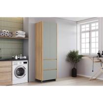 Armário Multiuso p/ Área Serviço Marquesa c/ 2 Portas e 2 Gavetas 70cm Nature/Verde - Nesher Armário Multiuso p/ Área Serviço Marquesa c/ 2 Portas e 2 Gavetas 70cm Nature/Verde - Nesher