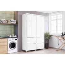 Armário Multiuso p/ Área Serviço Marquesa c/ 4 Portas e 4 Gavetas 140cm Branca - Nesher