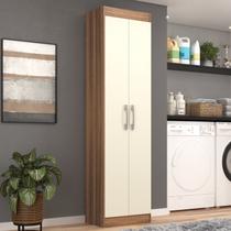 Armário Multiuso para Área de Serviço 2 Portas San Marino Marrom/Castanho/Offwhite Armário Multiuso para Área de Serviço 2 Portas San Marino Marrom/Castanho/Offwhite