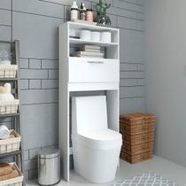 Armário Multiuso para Banheiro 63x160cm Branco - Soluzione Móveis
