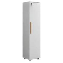 Armário Multiuso Para Escritório Com Chave e Rodízios 1 Porta Lune Branco J&A