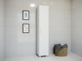 Armario Multiuso para Lavanderia 1 Porta e Suporte para Vassoura - Agne Armario Multiuso para Lavanderia 1 Porta e Suporte para Vassoura - Agne