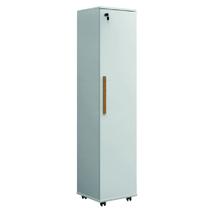 Armário Multiuso Para Quarto Com Chave e Rodízios 1 Porta Lune Branco J&A