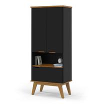 Armario Multiuso Prism Preto Acetinado Cumaru Patrimar