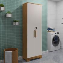 Armário Multiuso Prisma 2 Portas 100% Mdf Amêndoa/Off White - Rio Doce