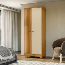 Armário Multiuso Ripado 2 Portas Cabideiro Organizador Vassoura Virtus com Chave