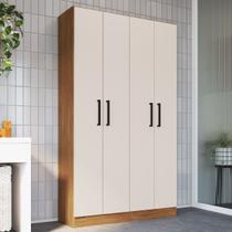 Armário Multiuso Riviera 4 Portas 8 Prateleiras Freijó/Off White - Irm Móveis