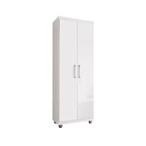 Armário Multiuso Roma 2 Portas 4 prateleiras Sapateira Lavanderia Branco - E. E. Móveis