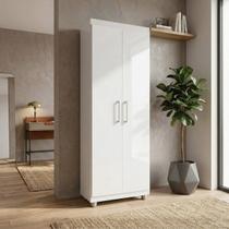 Armário Multiuso Roma 2 Portas 4 prateleiras Sapateira Lavanderia Branco - G4 Magazine