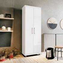 Armário Multiuso Roma 2 Portas 4 prateleiras Sapateira Lavanderia Branco - G4 Magazine