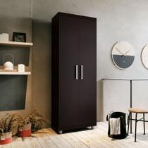 Armário Multiuso Roma 2 Portas 4 prateleiras Sapateira Lavanderia Preto Oliart