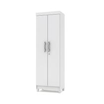 Armário Multiuso Roupeiro Line 2 Portas e 5 Prateleiras Branco - Vila Rica