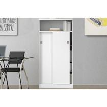 Armário Multiuso Sala 528 c/ 2 Portas de Correr Branco - Carraro