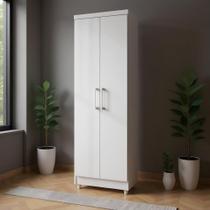 Armário Multiuso Sapateira 2 Portas 5 Divisórias Compacto Branco