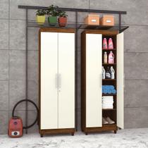 Armário Multiuso Sapateira 2 Portas Imbuia Champanhe Vila Rica