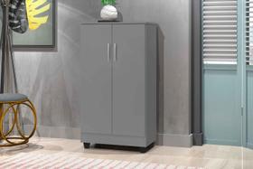 Armário Multiuso Sapateira 2 Portas Smart Cinza - Rede Moveis