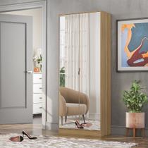 Armário Multiuso Sapateira com Espelho 2 Portas Grife Amêndola Touch Demóbile