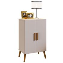 Armário Multiuso Sapateira Pés Retrô 2 Portas Carly Off White