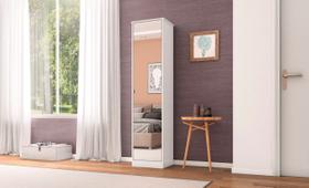 Armario Multiuso Sapateira Reflex II Branco Com Espelho Demobile