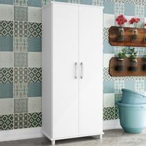 Armário Multiuso Slim 2 Portas 4 Prateleiras Branco - Percasa Armário Multiuso Slim 2 Portas 4 Prateleiras Branco - Percasa