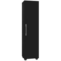 Armário Multiúso Sofia J&A Móveis 01 porta 05 prateleiras Preto Fosco