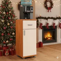 Armário Multiuso Suporte Balcão para Bebedouro Anna Cedro Com Off