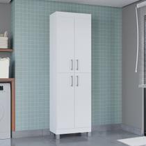 Armário Multiuso Versati Branco C 4 Portas para Escritório Quarto Lavanderia Poquema Móveis