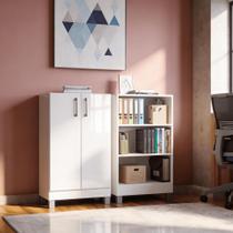 Armário Multiuso Versati c 2 Portas e 5 Prateleiras Divisível Para Escritório Quarto Lavanderia Poquema Armário Multiuso Versati c 2 Portas e 5 Prateleiras Divisível Para Escritório Quarto Lavanderia Poquema