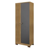 Armário Multiuso Versatile 2 Portas com Chave Carvalho Americano Grafite - Incorplac