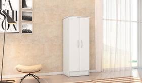 Armário Multiuso Viena 2 Portas e 3 Prateleiras Closet Para Lavanderia Cozinha Quarto Organizador de Objetos Branco - D