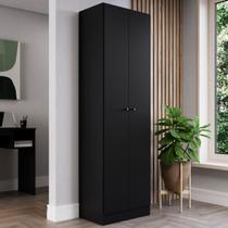 Armário Multiuso Xangai 2 Portas Preto Fosco - Genialflex