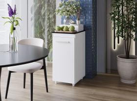 Armário Multiuso Zoe 1 Porta Compacto para Cozinha e Área de Serviço Branco Mobília Decor