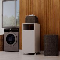 Armario Organizador Cesto De Roupas Para Lavanderia com Rodinha Multiuso Branco