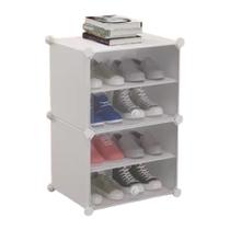 Armario organizador com 4 prateleiras roupas brinquedos multifuncional desmontavel branco