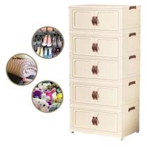 Armario Organizador Dobravel 5 Andares Empilhavel Organizaçao Decoraçao Objetos Roupas Acessorio Banheiro Cozinha Quarto