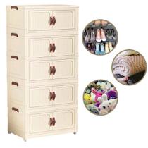 Armario Organizador Dobravel 5 Andares Empilhavel Porta Objetos Organizaçao Roupa Acessorio Sala Quarto Closet Banheiro Cozinha Multiuso